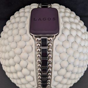 LAGOS Black Ceramic & Stainless Steel Bracelet (for 38mm - 45mm Apple Watches)